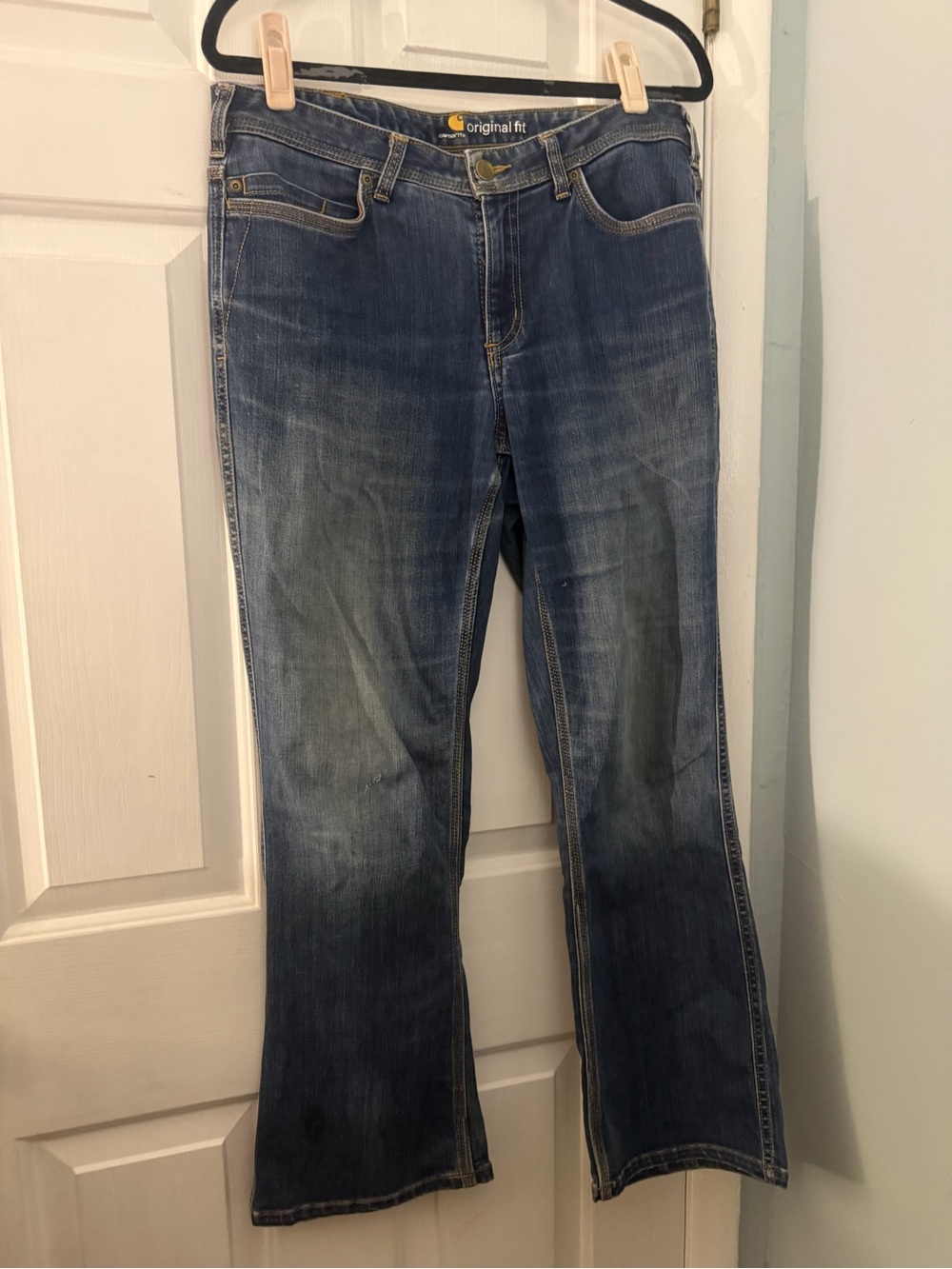 Carhartt Women’s Original Fit Jeans Size 10 Short Blue Denim Straight Leg